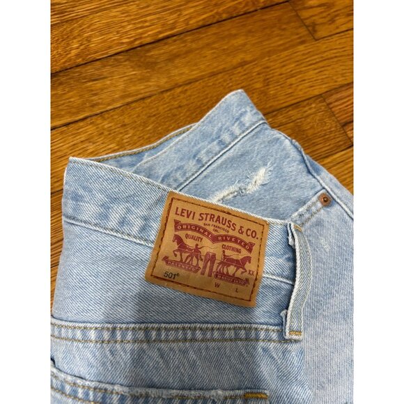 Levi’s 501 Denim Distressed Cutoff High Rise Button Fly Shorts Women’s Size 26 - Picture 5 of 8